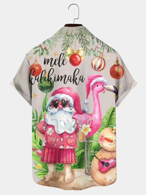 Men's Christmas Funny Graphic Short Sleeve Hawaiian Shirt